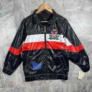 Vintage 90s Phat Farm black & red embroidered Windbreaker jacket Mens Size M NWT